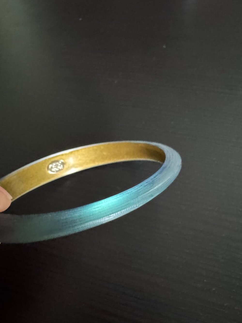 ALEXIS BITTAR Lucite Tapered Bangle Bracelet, Green, M/L - Picture 5 of 6